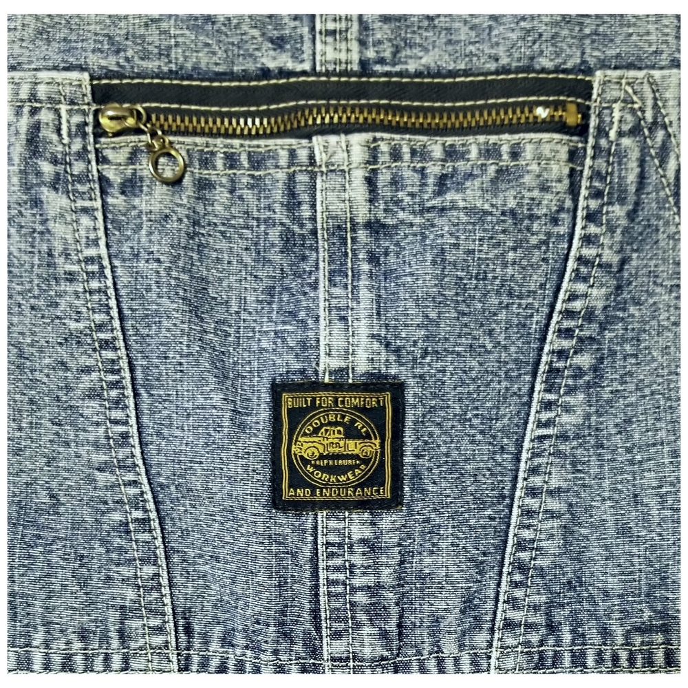 DOUBLE RL RALPH LAUREN RRL TRUE VINTAGE 1990's DENIM OVERALLS- SIZE 32" - Picture 6 of 11